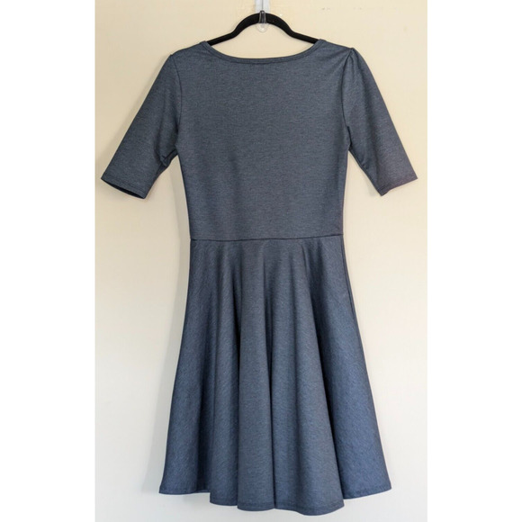 LuLaRoe Women's Medium Nicole Dress – Scoop Neck 1/2 Sleeve Denim-Like Material - Picture 3 of 8